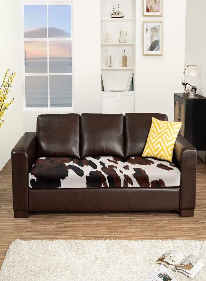 Wanyint Black Brown Cow Print Sofa Seat Cover Protector Soft Dog Couch Cushion Slipcover Universal Sofa Seat Cushion Slipcover for Living Room Decoration, L - Image 4